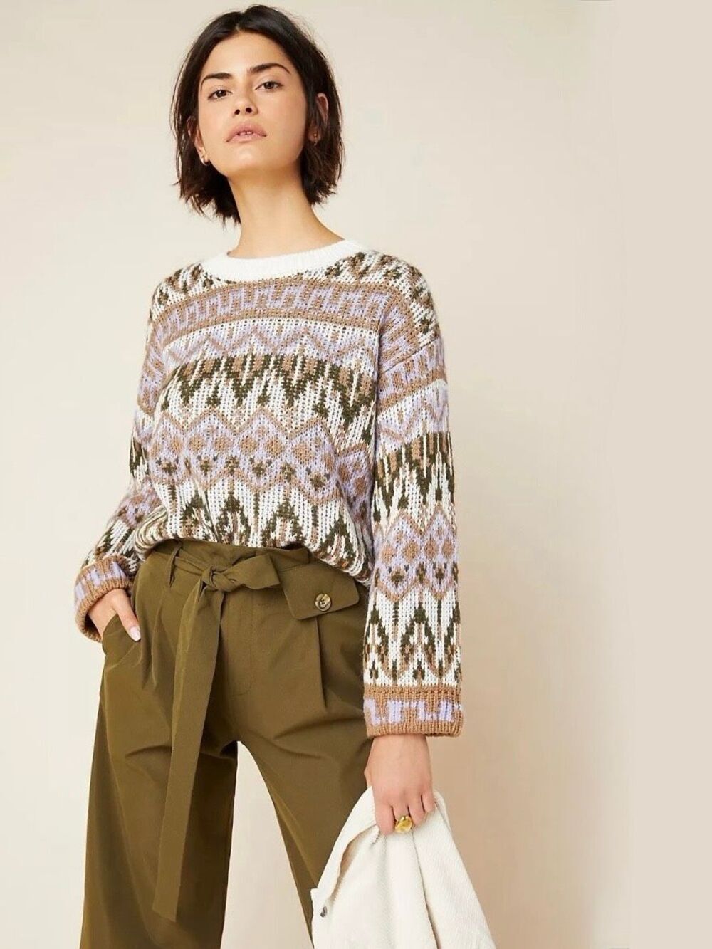 NEW Anthropologie Fabiana Fair Isle Sweater Size Small